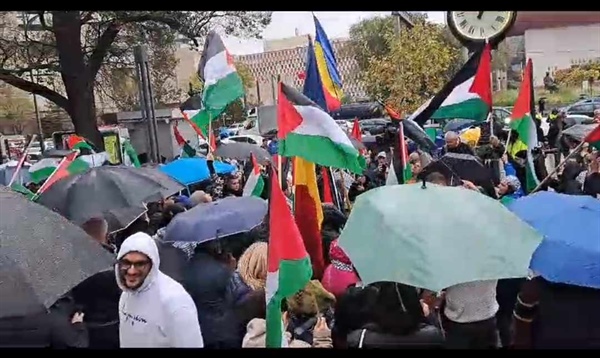 مسيرة حاشدة في العاصمة الرومانية بوخارست تضامنا مع شعبنا وأهلنا في قطاع غزة