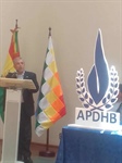 السفير العلواني يستعرض انتهاكات حقوق الانسان في الارض الفلسطينيية المحتلة خلال كلمته في الذكرى 47 لتأسيس الهيئة البوليفية لحقوق الإنسان