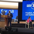 ‏Minister Dr. Malki delivers the State of Palestine’s speech at the high-level event to commemorate the 75th anniversary of the Universal Declaration of Human Rights in Geneva