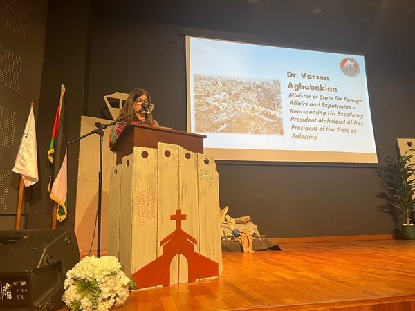On behalf of His Excellency the President, Minister Shaheen participates in the opening session of the Seventh International Conference 'Christ at the Checkpoint ' in Bethlehem.
