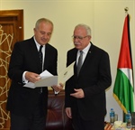 Dr. Malki receives a copy of the credentials of the new Russian ambassador accredited to the State of Palestine