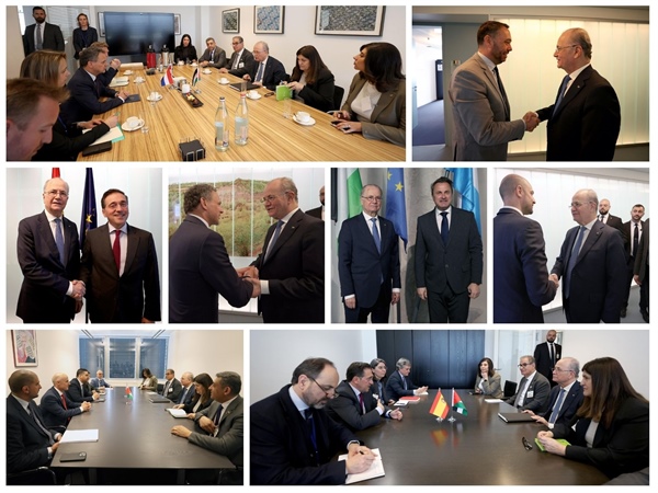 On EU-Palestine High-Level Political Dialogue sidelines in Luxembourg  Prime Minister Mustafa meets EU Foreign Ministers, calls for international pressure to end Israeli aggression