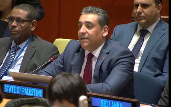 السفير عوض الله: دولة فلسطين العنوان العريض للمؤتمر الأممي التحضيري لتنفيذ حل الدولتين في نيويورك