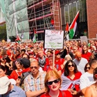 عشرات الآلاف يتظاهرون في بروكسل تضامنا مع فلسطين
