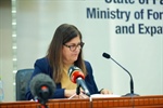 Minister Shahin held a press briefing where she addressed Arab and international media representatives
