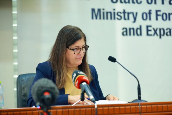 Minister Shahin held a press briefing where she addressed Arab and international media representatives