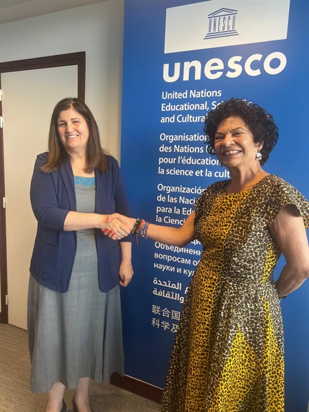 Minister Shahin Holds High-Level Meetings at UNESCO to Advance Protection of Palestinian Cultural Heritage, Education, and Journalists