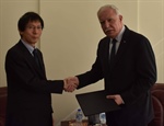 Minister Malki receives a copy of the nomination papers of the Japanese Representative accredited to Palestine