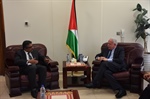 المالكي يودع السفير الهندي بمناسبة انتهاء مهامه الرسمية لدى دولة فلسطين