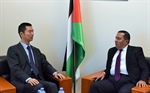 Ambassador Shamieh discusses the development of bilateral relations with the Chinese ambassador to the state of Palestine.