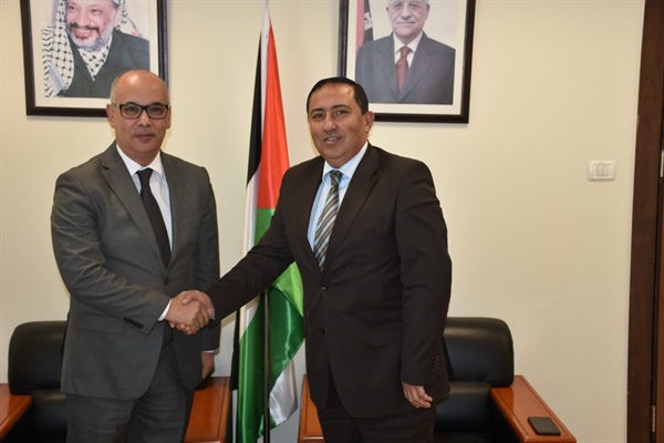 السفير شامية يلتقي سفير المملكة المغربية لدى دولة فلسطين