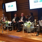 Minister of Foreign Affairs and expatriates and chairman of the Board of Directors of the Palestinian Agency for International cooperation Dr. Riad Malki participates in a panel discussion on the