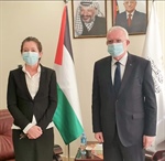 الوزير د. المالكي يُودع رئيسة مكتب تمثيل الدنمارك بمناسبة انتهاء مهامها الرسمية لدى دولة فلسطين