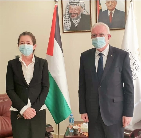 الوزير د. المالكي يُودع رئيسة مكتب تمثيل الدنمارك بمناسبة انتهاء مهامها الرسمية لدى دولة فلسطين