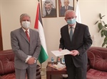 ‏‎الوزير د. المالكي يتسلم نسخة من أوراق اعتماد رئيس مكتب تمثيل البرازيل المعتمد لدى دولة فلسطين