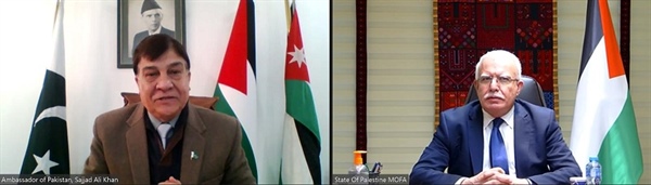 المالكي يلتقي سفير الباكستان غير المقيم لدى دولة فلسطين