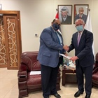 الوزير د. المالكي يتسلم نسخة من أوراق اعتماد سفير جنوب افريقيا لدى فلسطين