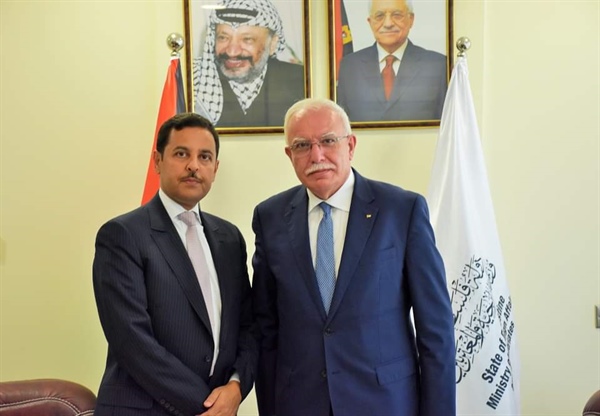 الوزير المالكي يُودّع ممثل بعثة المملكة الأردنية الهاشمية لدى فلسطين