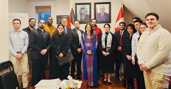 المفوضية الفلسطينية العامة لدى كندا تنظم فعالية لتعزيز الروابط مع اتحادات الطلبة في الجامعات الكندية ودعم القضية الفلسطينية