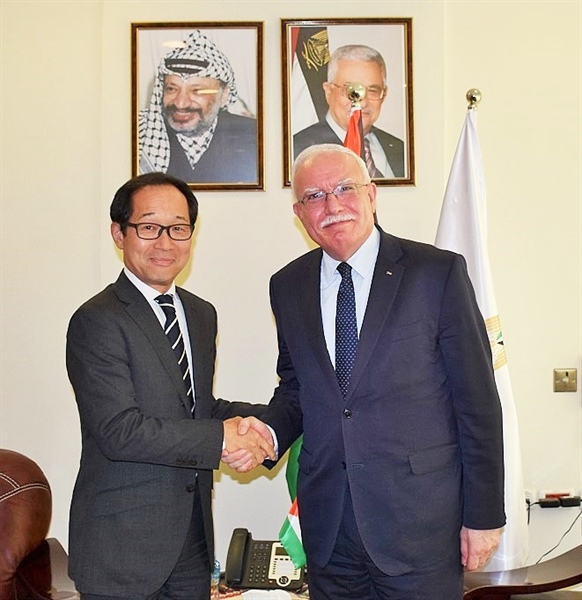 الوزير د. المالكي يلتقي ممثل اليابان لدى دولة فلسطين