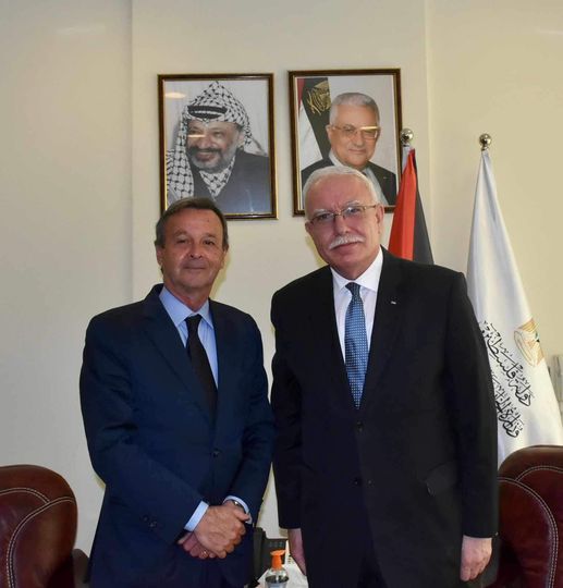 المالكي يستقبل مدير حملة روما اكسبو 2030 خلال زيارته لدولة ⁧‫فلسطين‬⁩
