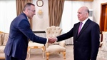 السفير الرويضي يسلم نسخة من اوراق اعتماده لوزير الخارجية العراقي سفيراً لدولة فلسطين
