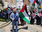 العاصمة البوليفية تتظاهر  ضد العدوان على غزة وتطالب بوقف المجازر ضد الشعب الفلسطيني